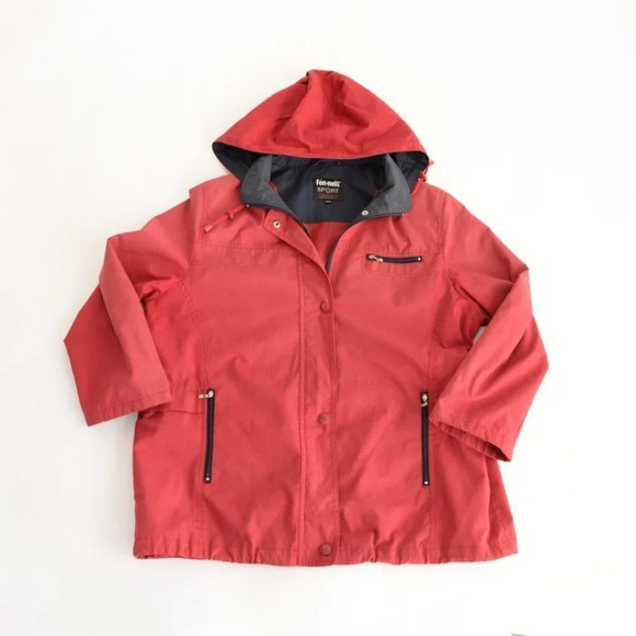 Vintage Fen-Nelli Sport Red Jacket  with Hood Size 15-16 - Picture 4 of 13